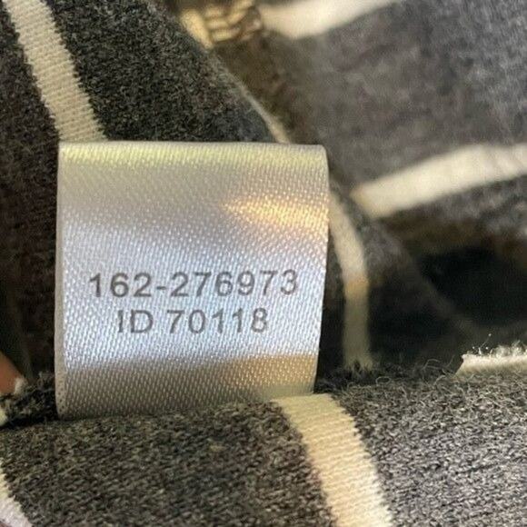 Ann Taylor Loft · Medium · Cotton Blazer · Snap Front Gray White Striped Jacket - Picture 5 of 9